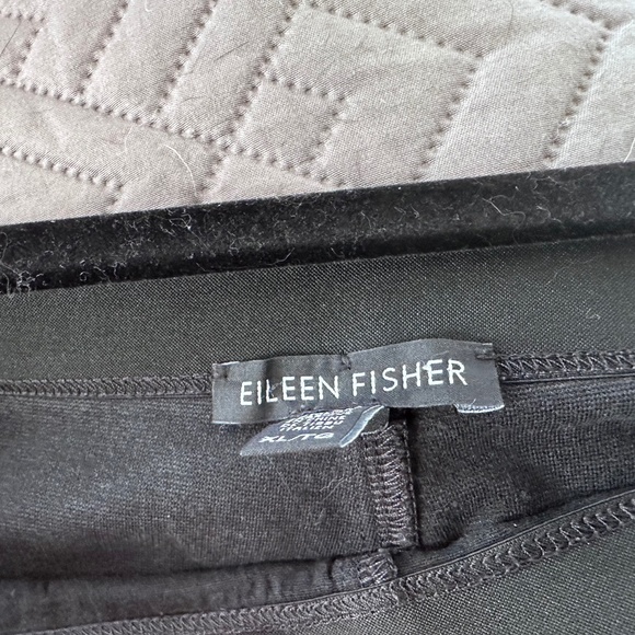Eileen Fisher Plus Leather Front Leggings - Picture 4 of 5